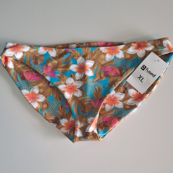 Fused Hawaii Other - Fused Floral Bikini Bottom - Tan and Blue